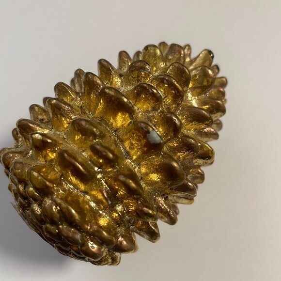 Department 56 Gold-Tone Pinecones (Set of 5) Perfect for Winter or Christmas - Picture 6 of 7